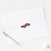 1967 Corvette: Sportauto: Roodfinse: Ronde Sticker (Envelop)