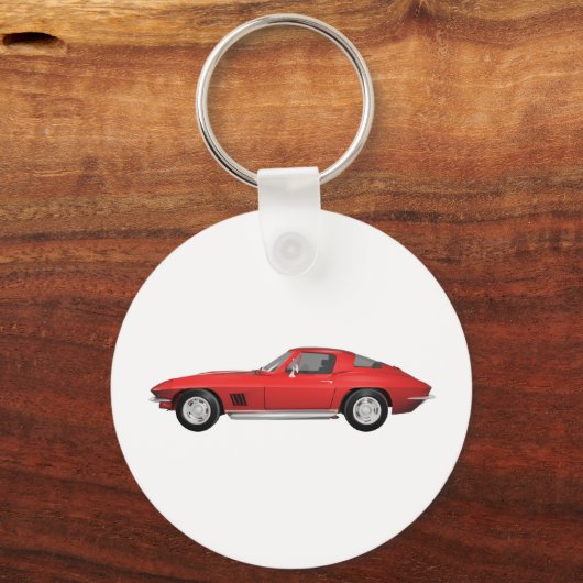 1967 Corvette: Sportauto: Roodfinse: Sleutelhanger (Voorkant)