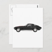 1967 Corvette Sportauto: Zwarte afwerking: Briefkaart (Voorkant / Achterkant)