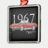 1967 Corvette Stingray kerstversiering Metalen Ornament (Links)