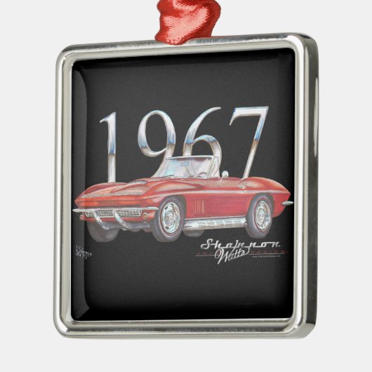 1967 Corvette Stingray kerstversiering Metalen Ornament (Links)