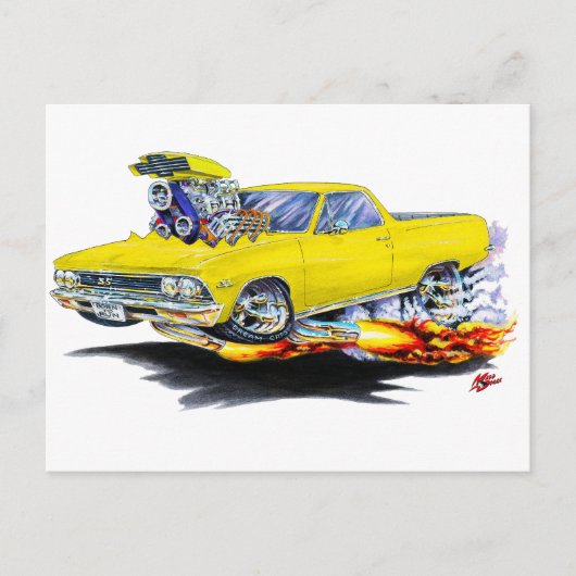 1967 El Camino Yellow Truck Briefkaart (Voorkant)