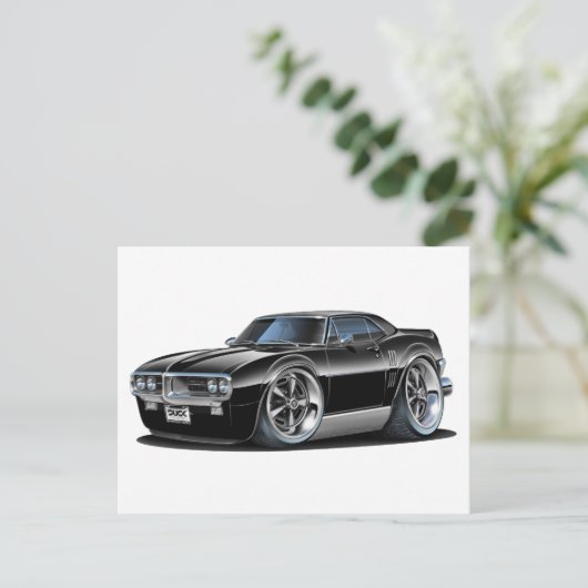 1967 Firebird Black Car Briefkaart (Staand voorkant)