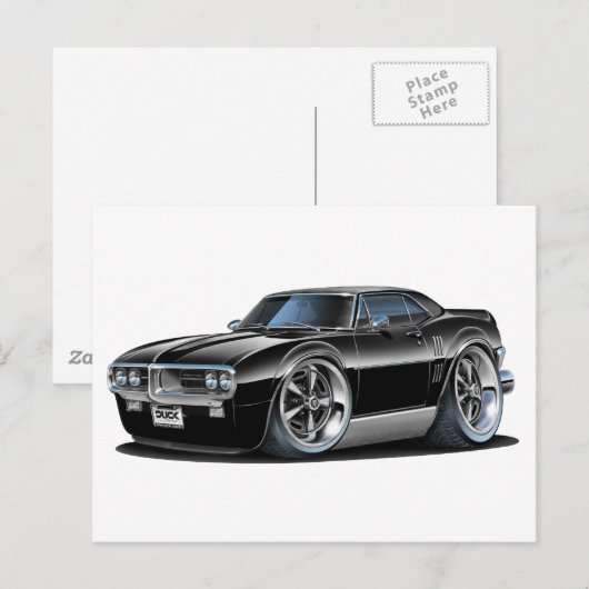 1967 Firebird Black Car Briefkaart (Voorkant / Achterkant)