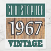 1967 Geboorte Wijn Label Wijn Etiket (Enkel label)