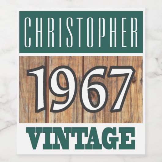 1967 Geboorte Wijn Label Wijn Etiket (Enkel label)