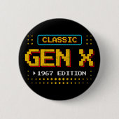 1967 Gen X Classic Retro Gamer Gaming Verjaardag Ronde Button 5,7 Cm (Voorkant)