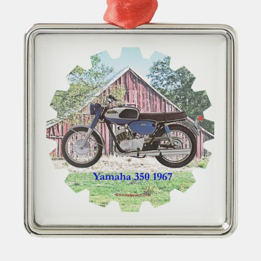1967 Klassieke motorfiets Yamaha Metalen Ornament (Voorkant)