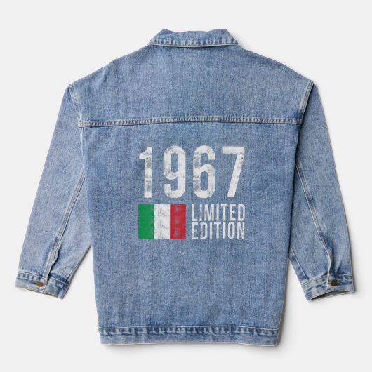 1967 Limited Edition Italië met vlag Birthday Denim Jacket (Achterkant)