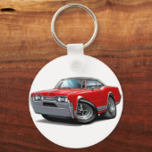 1967 Olds Cutlass Red-Black Car Sleutelhanger (Voorkant)