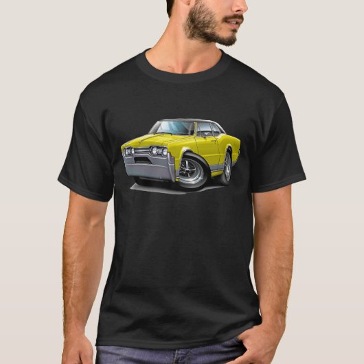 1967 Olds Cutlass Yellow-Black Car T-shirt (Voorkant)