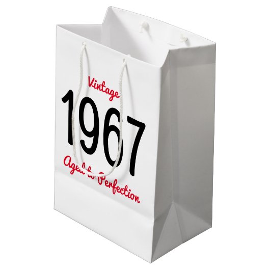  1967 oud tot perfectie 50 verjaardagsfeestje medium cadeauzakje (Achterkant Gekanteld)