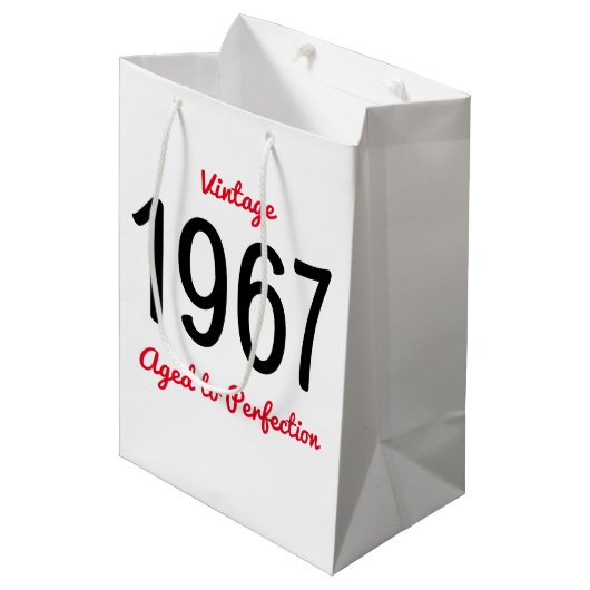  1967 oud tot perfectie 50 verjaardagsfeestje medium cadeauzakje (Voorkant Gekanteld)