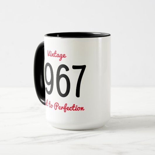  1967 oud tot perfectie 50 verjaardagsfeestje mok (Voorkant links)