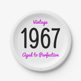  1967 oud tot perfectie 50 verjaardagsfeestje papieren bordje