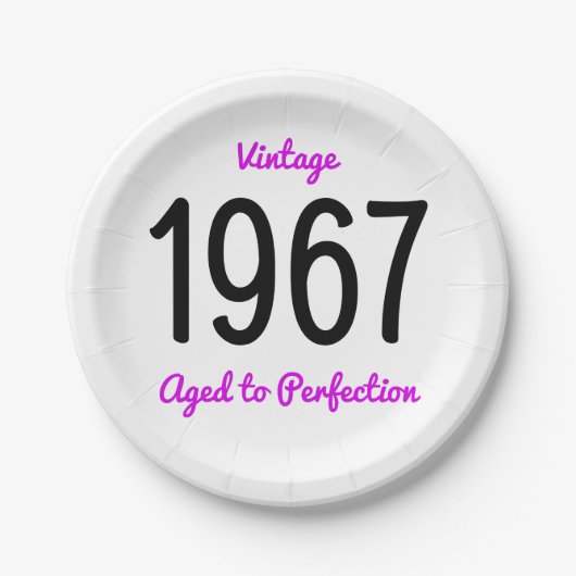  1967 oud tot perfectie 50 verjaardagsfeestje papieren bordje (Voorkant)