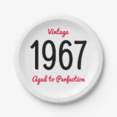 1967 oud tot perfectie 50 verjaardagsfeestje papieren bordje (Voorkant)