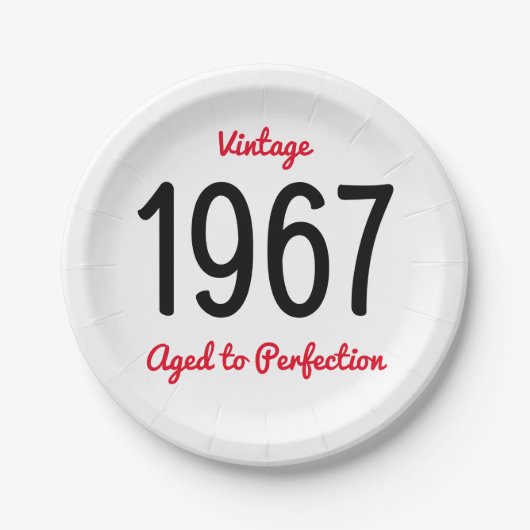  1967 oud tot perfectie 50 verjaardagsfeestje papieren bordje (Voorkant)