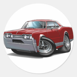 1967 Ouden Cutlass Maroon Auto Ronde Sticker
