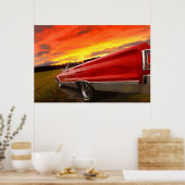 1967 Plymouth Satellite Convertible Sky Fire Poster (Keuken)