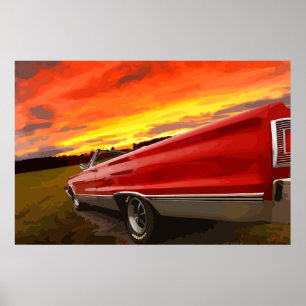 1967 Plymouth Satellite Convertible Sky Fire Poster