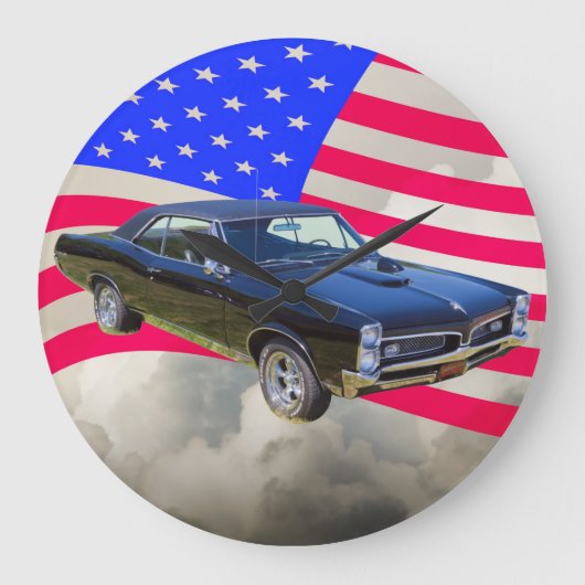 1967 Pontiac GTO and American Flag Grote Klok (Voorkant)