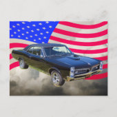 1967 Pontiac GTO en Amerikaanse vlag Briefkaart (Voorkant)