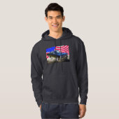 1967 Pontiac GTO en Amerikaanse vlag Hoodie (Voorkant volledig)