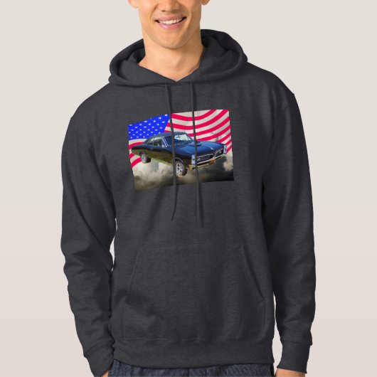 1967 Pontiac GTO en Amerikaanse vlag Hoodie (Voorkant)