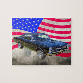 1967 Pontiac GTO en Amerikaanse vlag Legpuzzel