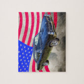 1967 Pontiac GTO en Amerikaanse vlag Legpuzzel (Verticaal)