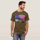 1967 Pontiac GTO en Amerikaanse vlag T-shirt (Voorkant volledig)