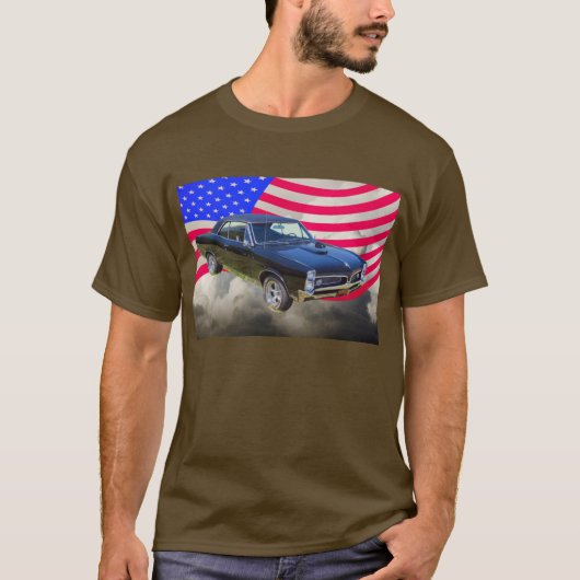 1967 Pontiac GTO en Amerikaanse vlag T-shirt (Voorkant)