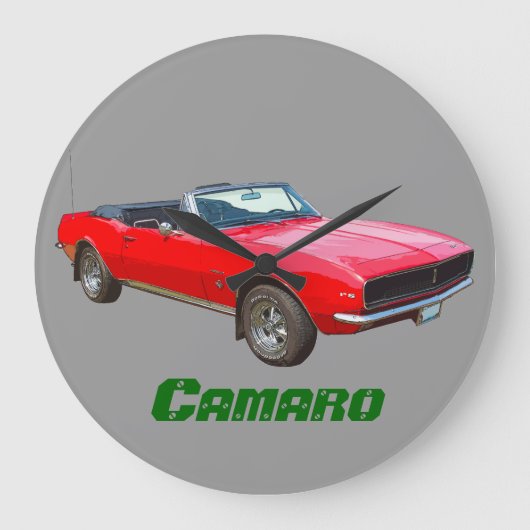 1967 red convertible Camaro Muscle Car Grote Klok (Voorkant)