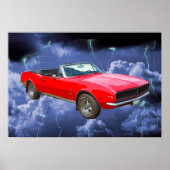1967 rode Camaro-moestril en bliksembollen Poster (Voorkant)