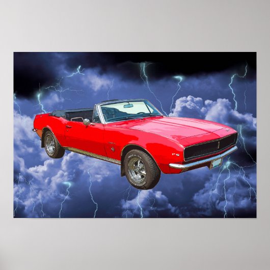 1967 rode Camaro-moestril en bliksembollen Poster (Voorkant)