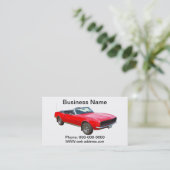 1967 rode, converteerbare Camaro-spierwagen. Visitekaartje (Staand voorkant)