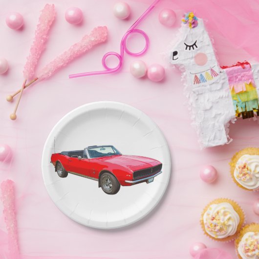 1967 Rood Converteerbare Camaro-spier Papieren Bordje (Feest)