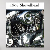 1967 Shovelhead Engine Poster (Voorkant)