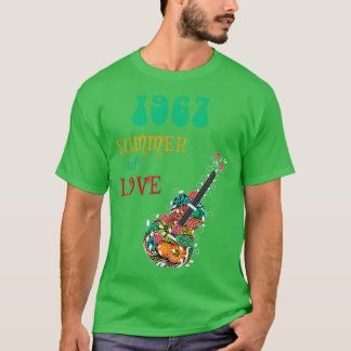1967 Summer of Love Hippie Abstract Guitar T-shirt