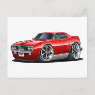 1967 Vuurvogel Rode auto Briefkaart