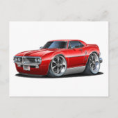 1967 Vuurvogel Rode auto Briefkaart (Voorkant)