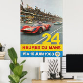 1968 24 HEURES DU MANS POSTER (Thuiskantoor)
