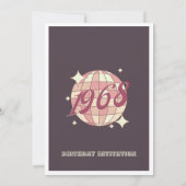 1968 62e verjaardag retro paarse Uitnodiging (Achterkant)
