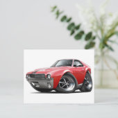 1968-69 AMX Red-Black Car Briefkaart (Staand voorkant)