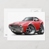 1968-69 AMX Red-Black Car Briefkaart (Voorkant / Achterkant)