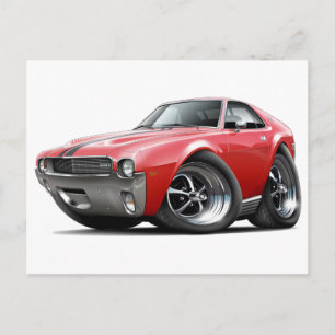 1968-69 AMX Red-Black Car Briefkaart