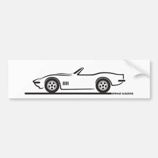 1968-69 Corvette Converteerbaar Bumpersticker (Voorkant)