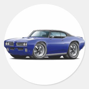 1968-69 GTO Dk Blue-Black Top Car Ronde Sticker