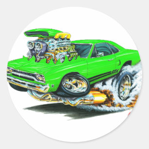 1968-69 Plymouth GTX-Limoen auto Ronde Sticker